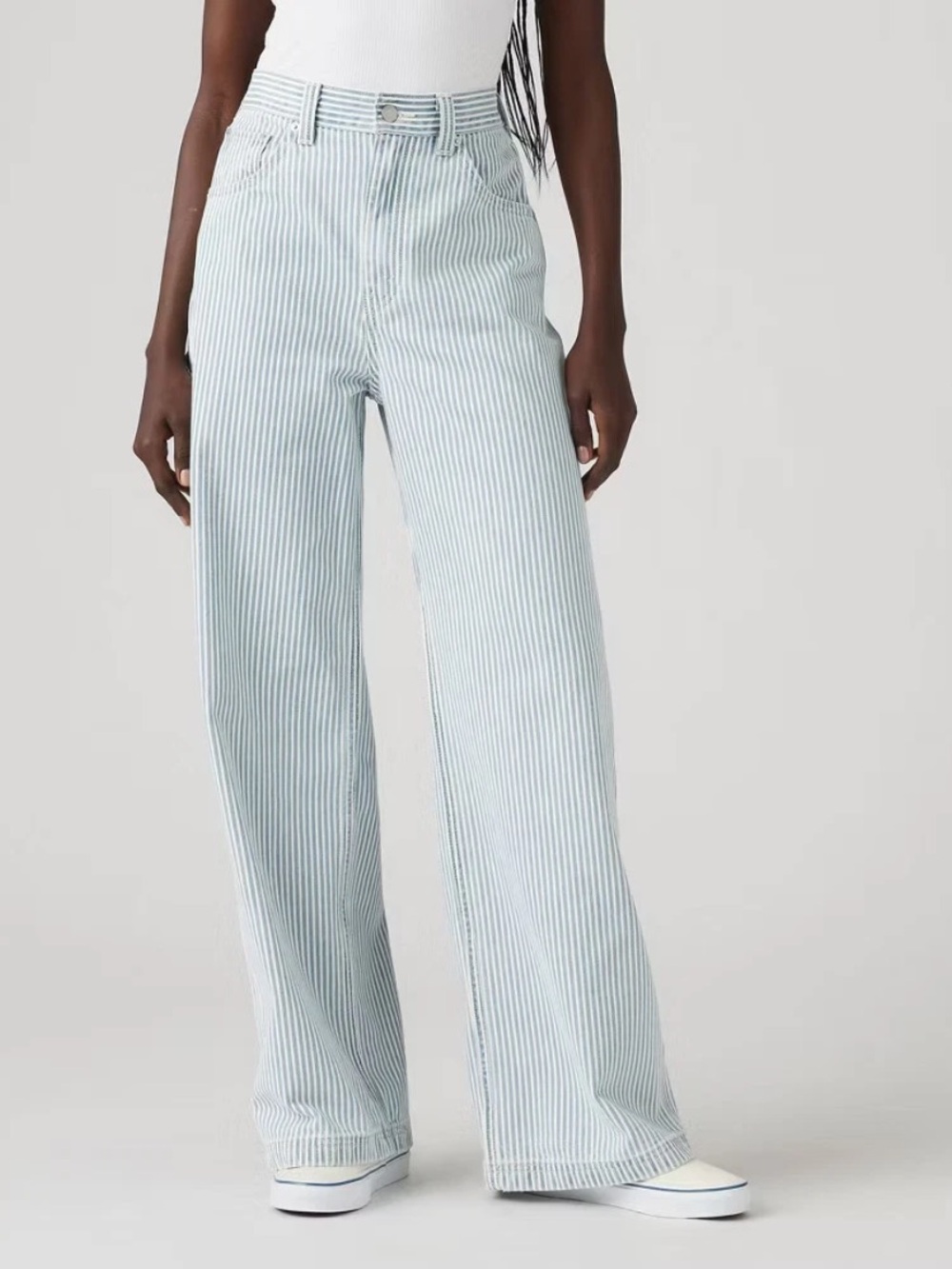 Levi's Women's High-Rise Cinch
Baggy Carpenter Jeans Size 26 (Striped Wide-Leg)